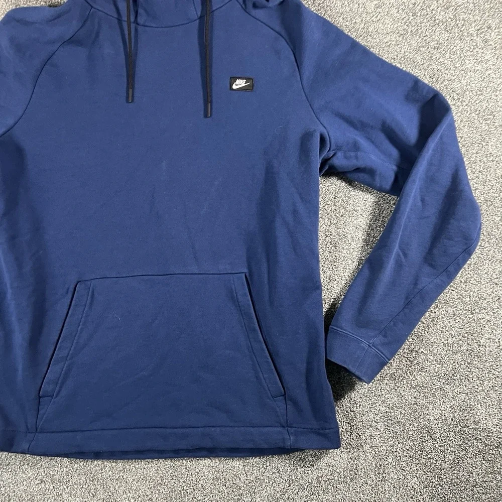 Nike Sportswear Pullover Hoodie Blue Fleece Kangaroo Pocket Men's XL